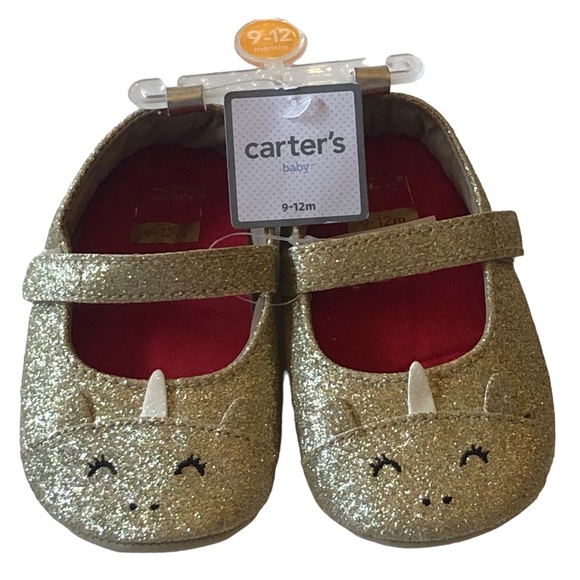 Carters Gold Unicorn Infant Mary Janes 9-12 months - Picture 3 of 6